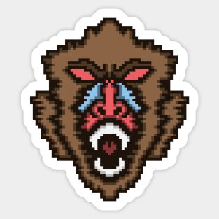 Pixel Baboon Sticker